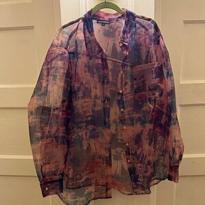 Parker Sheer Abstract Jacket - Pink and Blue
